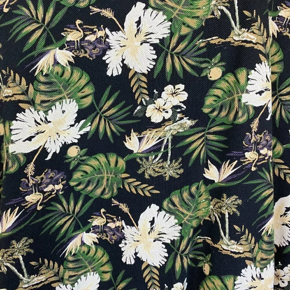 Banana Republic Tropical Print Short Sleeve Pique Polo Size XXL Tall Men